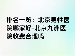 排名一览：北京男性医院哪家好-北京惠城医院收费合理吗